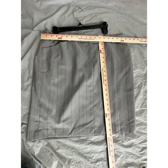 NWT Attention Womens Gray Skirt 14 pencil vintage Zipper button Polyester stripe - Picture 9 of 9